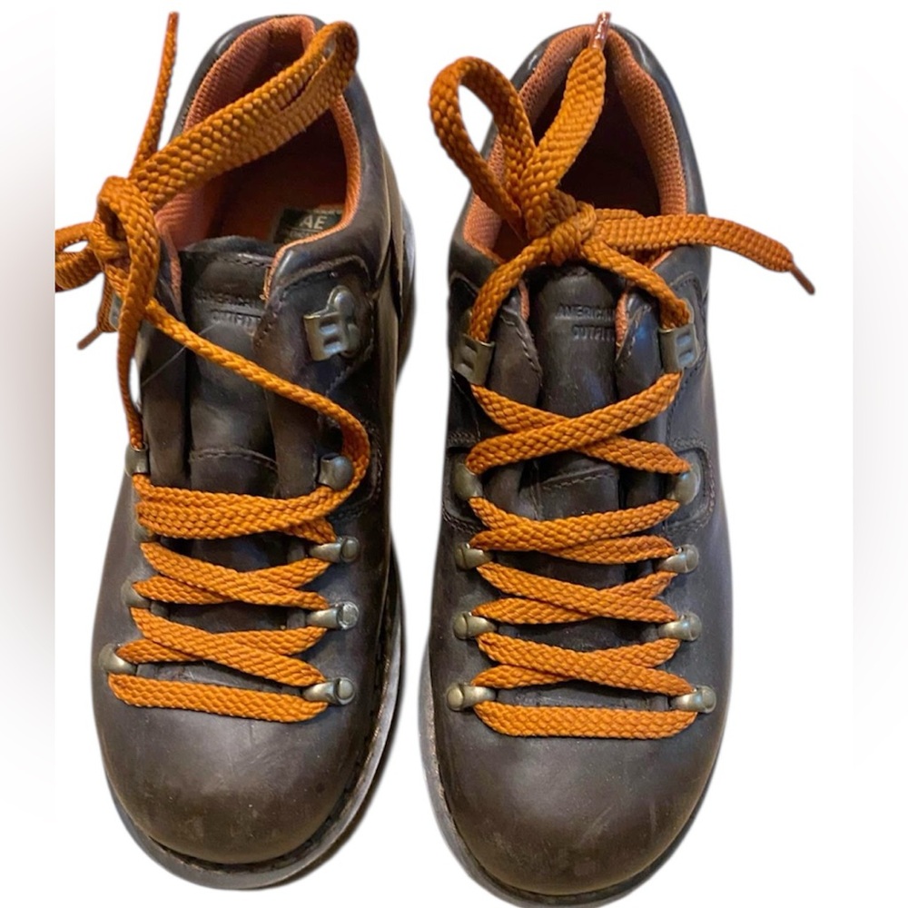 American Eagle Outfitters Brown and Orange Combat Boots
